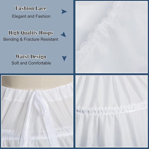 Mannice Women Crinoline Petticoat 6 Hoop Skirt Petticoats for Women Petticoats Underskirt Hoop Slip for Wedding in Kuwait