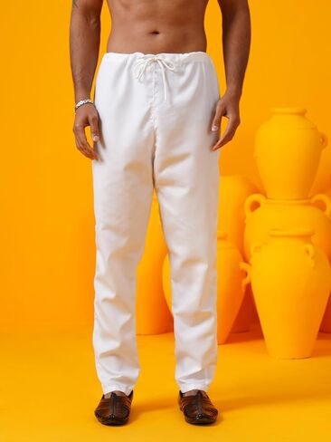 Sojanya (Since 1958 Men'S Silk Bend Krochet Thread Embroidered Kurta With White Pyjama in Saudi Arabia