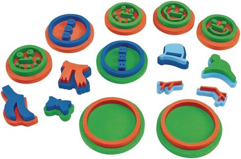 Colorations Stampers Shapes & Numbers , set of 26 stamps, Shape and number stampers are 2.95 inches in dimension and made of durable EVA foam that’s easy to hold in Kuwait