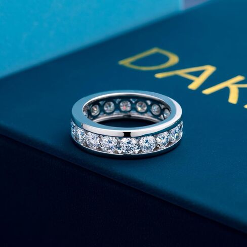Moissanite Rings for Women,D Color VVS1 Moissanite Eternity Rings for Women 18K White Gold Plated 925 Sterling Silver Wedding Band Ring for Women in Saudi Arabia