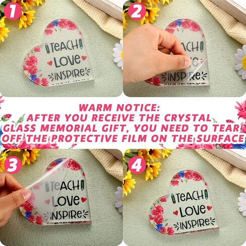 2 Pieces 2024 Teacher Appreciation Gifts for Women Thank You Teacher Gift Teacher Retirement Birthday Gift Graduation Gift Acrylic Paperweight Keepsake from Student First Day of School(Flower Style) in Kuwait