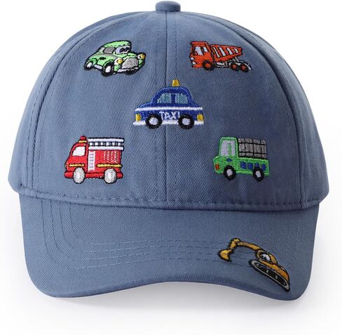 Embroidered Baseball Caps for Boys Girls Fire Truck Excavator Trucker Hat Funny Adjustable Summer Hats Age 3-8 in Kuwait