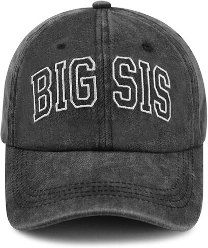 Big Sis Hats for Girls, Funny Adjustable Cotton Embroidered Kids Baseball Cap in Kuwait