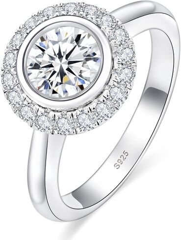 خاتم خطوبة مويسانيت للنساء ، 1.5CT ROULE COT D COLOR VVS1 PRONDEY ANTRIVARY HALO BANDE BANDE ， S925 STERLING SIVAR in Kuwait
