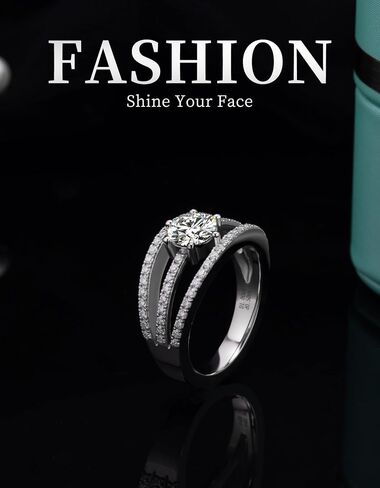 خاتم خطوبة مويسانيت للنساء ، 1.5CT ROULE COT D COLOR VVS1 PRONDEY ANTRIVARY HALO BANDE BANDE ， S925 STERLING SIVAR in Kuwait