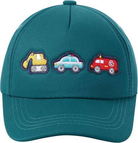 Embroidered Baseball Caps for Boys Girls Fire Truck Excavator Trucker Hat Funny Adjustable Summer Hats Age 3-8 in Kuwait