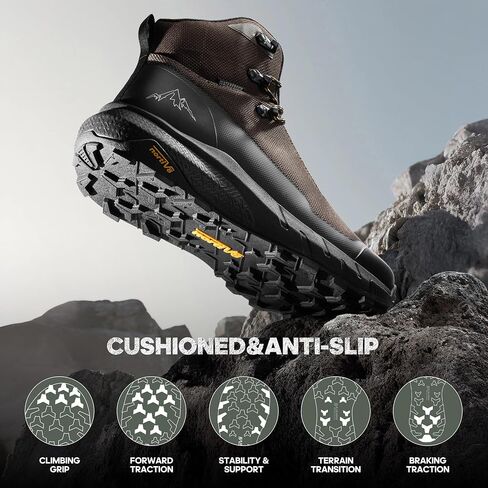 Nortiv 8 Men's Mid's Mid Waterproof Boots Outdoor Lightweight Breatable Camping Mountaining Shoes Hydrotrek in Saudi Arabia