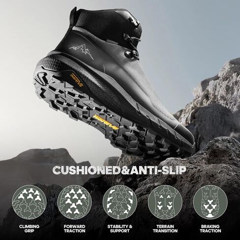 Nortiv 8 Men's Mid's Mid Waterproof Boots Outdoor Lightweight Breatable Camping Mountaining Shoes Hydrotrek in Kuwait