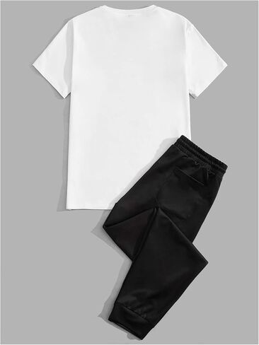 SOLY HUX Men's 2 Piece Outfits Graphic Print Short Sleeve T Shirt Tops and Sweatpants Camo Outfit Set in Saudi Arabia