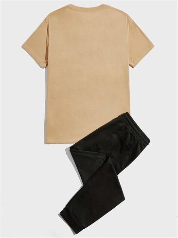 SOLY HUX Men's 2 Piece Outfits Graphic Print Short Sleeve T Shirt Tops and Sweatpants Camo Outfit Set in Saudi Arabia