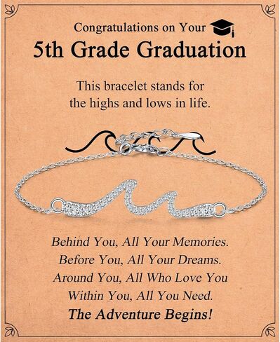 2025 Graduation Gifts for Her, Class of 2025 High School 5th 6th 8th Grade College Masters Degree Graduation Wave Bracelet Jewlry Gifts for Girls Women in Kuwait