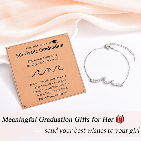 2025 Graduation Gifts for Her, Class of 2025 High School 5th 6th 8th Grade College Masters Degree Graduation Wave Bracelet Jewlry Gifts for Girls Women in Kuwait