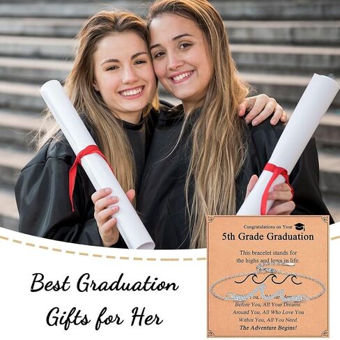 2025 Graduation Gifts for Her, Class of 2025 High School 5th 6th 8th Grade College Masters Degree Graduation Wave Bracelet Jewlry Gifts for Girls Women in Kuwait
