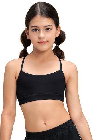 Stelle Girls Sports Bra Training Bra Spaghetti Strap Y Back Bra Yoga Crop Top for Teens Kids in Kuwait