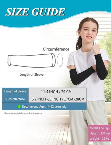 4 Pairs Arm Sleeves for Kids,UV Sun Protection Cooling Arm Sleeves for Youth Boys Girls Toddler,Sports,Running in Saudi Arabia