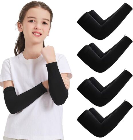 4 Pairs Arm Sleeves for Kids,UV Sun Protection Cooling Arm Sleeves for Youth Boys Girls Toddler,Sports,Running in Saudi Arabia