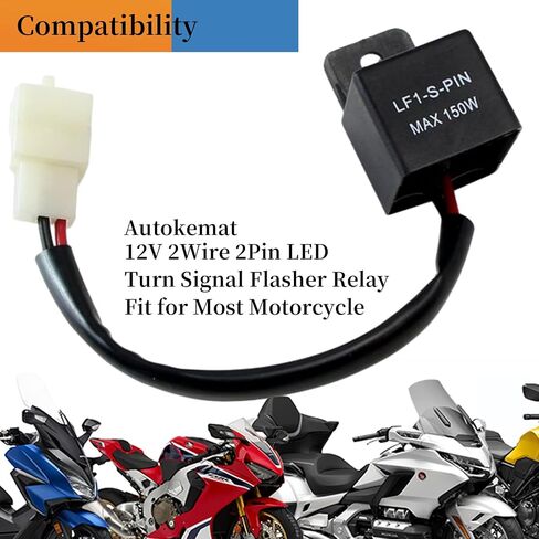 12V Speed Adjustable 2 Pin LED Electronic Flasher Relay Fix for Motorcycle and Car Turn Signal & Hazard Warn Light Bulbs Hyper Flash Relay in Kuwait