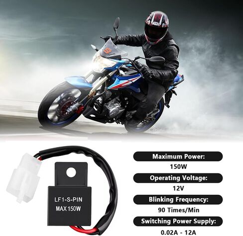 12V Speed Adjustable 2 Pin LED Electronic Flasher Relay Fix for Motorcycle and Car Turn Signal & Hazard Warn Light Bulbs Hyper Flash Relay in Kuwait