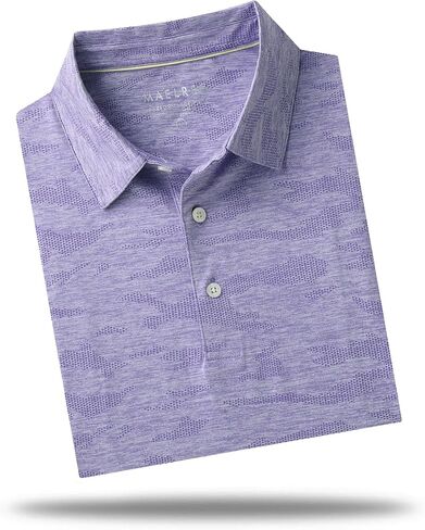 M MAELREG Golf Shirts for Men Short Sleeve Heather Jacquard Textured Stretch Moisture Wicking Performance Mens Polo Shirts in Saudi Arabia