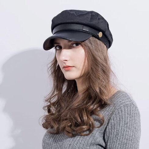 Classic Yacht Captain Sailor Hat for Women Newsboy Cabbie Baker Boy Peaked Beret Cap (S-M) in Kuwait
