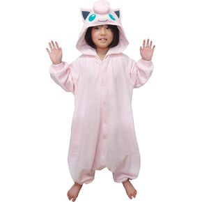 SAZAC Kigurumi - Pokemon - Jigglypuff - Onesie Jumpsuit Halloween Costume -Kids Size (5-9 Year Old)