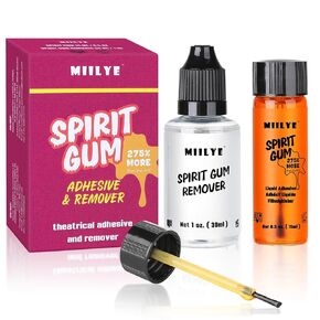 Miilye Spirit اللثة اللصق والمزيل - 15 مل غراء مستحضرات التجميل الاحترافية للوجه والجلد والجسم والمرحلة التأثير الخاص الاصطناعي وماكياج Cosplay
