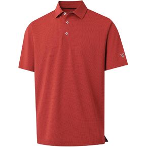 M MAELREG Mens Polo Shirts Short Sleeve Quick Dry Moisture Wicking Athletic Performance Jacquard Collared Golf Shirt for Men