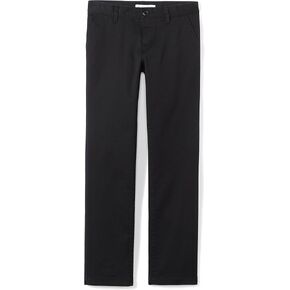 Amazon Essentials Girls and Toddlers' Flat Front Uniform Chino Pant with Adjustable Stretch, Multipacks
