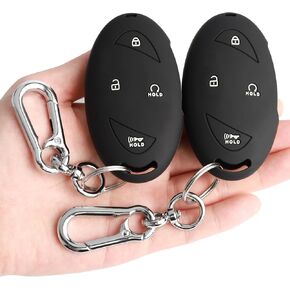 TANDRIVE Key Fob Cover for Hyundai 2025 2024 Tucson Elantra Santa Fe Kona Sonata IONIQ, 4 5 7-Button, Silicone, 2-Pack, Black