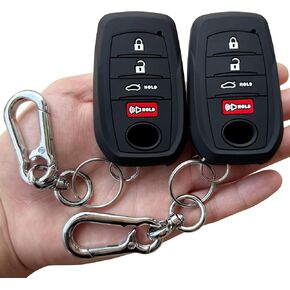 تغطية Tandrive Key Fob لتويوتا 2025 Camry و 2025 2024 2023 Corolla Crown ، 4-Button ، Silicone ، 2 pack ، Black