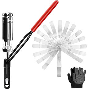 Valve Lash Adjustment Tool,10mm Jam Nut Valve Adjustment Tool with Angled Feeler Gauge Fit for Honda,for Toyota,for Nissan and Other Japanese Car Engines