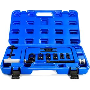 Heavy Duty Valve Spring Compressor, 8-Piece Valve Spring Removal Tool with Collet Pusher Adapters for Small Engines, Motorcycles, ATVs, and Cars