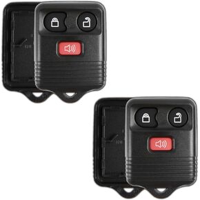 KeylessOption Key Fob Cover Case Replacement for 1998 1999 2000 2001 2002 2003 2004 2005 2006 2007 2008 2009 2010 2011 2012 2013 2014 2015 2016 Ford F150 Lincoln Mercury Remote Shell, 3-Button