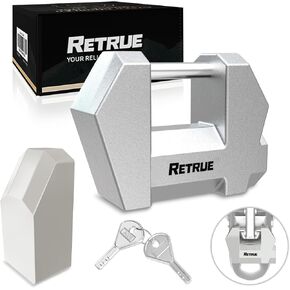 RETRUE Trailer Tongue Coupler Lock, Upgrade Trailer Cyberlock Extra Wide 1.2'' Span, Dia 1/4'', Heavy Duty Trailer Latch Lock for Wide Trailer Coupler, Tow Boat Accessories, RV Truck Car's, Black