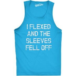 Crazy Dog Mens أنا ثني وسقطت الأكمام قبالة Tank Top Funny Gym تمارين تمرين