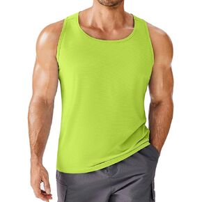 PINSPARK Beach Tank Tops for Men Summer Quick Dry Sleeveless Gym Workout Shirts Mens Athletic Running Tank Top UPF 50+
