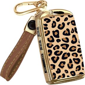 Lucrum for Mazda Key Fob Cover & Leather Keychain - TPU Key Case for Mazda 3, 6, CX-5 CX-9 CX-30 CX-50 CX-70 (2019-2025)