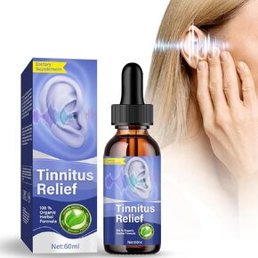 Tinnitus Relief for Ringing Ears, Best Ear Ringing Relief Drops for Tinnitus Relief, Effective Tinnitus Treatment to Reduce Ear Noise & Improve Hearing for Men & Women