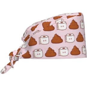 Working Cap Scrub Cap with Sweatband Adjustable Unisex Women Tie Back Hat Nurse Surgical Caps