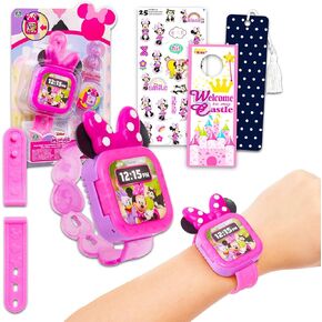 Disney Minnie Mouse Watch Set - Bundle with Toy Interactive Smart Watch, Stickers, Bookmark, More | Accessories for Toddler Girls 3-5