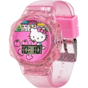 Accutime Hello Kitty Pastel Pink Glitter LED Wrist Watch