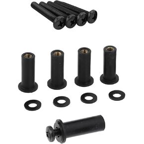 Motorcycle Windscreen Well Nut Screw Kit Road Glide Upgraded Windshield Bolt Kits Hardware for Harley Road Glide Universal (Chrome Black)
