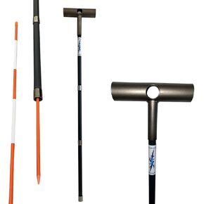Keyfit Tools Lightning Rod Driveway Markers Installation Tool Snow Plow Stakes Lightning Fast Super Easy Install in Soft Ground Heavy Duty Stainless Steel & High Impact HDPE for 5/16" 4' Markers