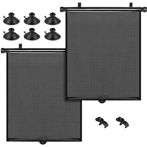 Sun Shade Side Window for Baby, Retractable Car Roller Shades Blocks Harmful Sun Glare and Heat