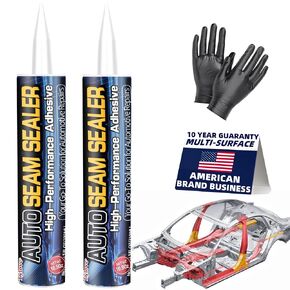 Seam Sealer Automotive-Professional Grade High Strength Waterproof Adhesive for Auto Truck Body Repair, Rust & Leak Prevention-Quick Paintable Sealant for Metal,Plastic-10.5Oz,RV Roof Sealant White(1)