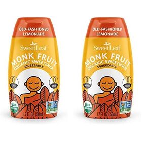SweetLeaf Lemonade Liquid Monk Fruit - Monk Fruit Liquid Sweetener Drops, Organic Monk Fruit Extract, Zero Calorie Sweetener, Sugar Free, Keto Friendly, Erythritol Free - 1.7 Fl Oz