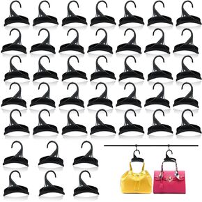 42 PCS Hooker Hook Hook Black Acrylic Bag Storage لتخزين منظم الخزانة ، رف خطاف حقيبة اليد لحقائب الظهر ، فوق قضيب الخزانة لتخزين الأحجار
