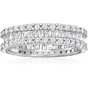 Ross-Simons 1.50 CT. T.W. الرغيف الفرعي وفرقة مستديرة الماس الأبدية في الذهب الأبيض 14 كيلو بايت