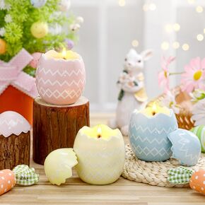 Mtlee 3 PCS Easter Egg Egg Candle Easter Gift for Women Mom Mom Begh Candles Decoration for Spring Home Party Cowhorking Supplies Decor (Polka dot)