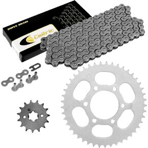 Caltric Drive Chain and Sprockets Kit Compatible With Yamaha TT-R125 TTR125E 2002 2003 2004 2005-2010